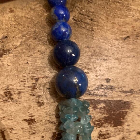 Jay King Sterling Silver, Lapis and Blue Apatite Necklace - Picture 3 of 4